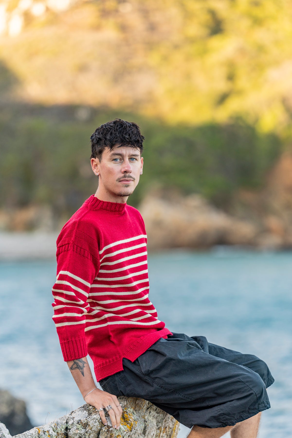 Guernsey Breton In Crimson & Ecru