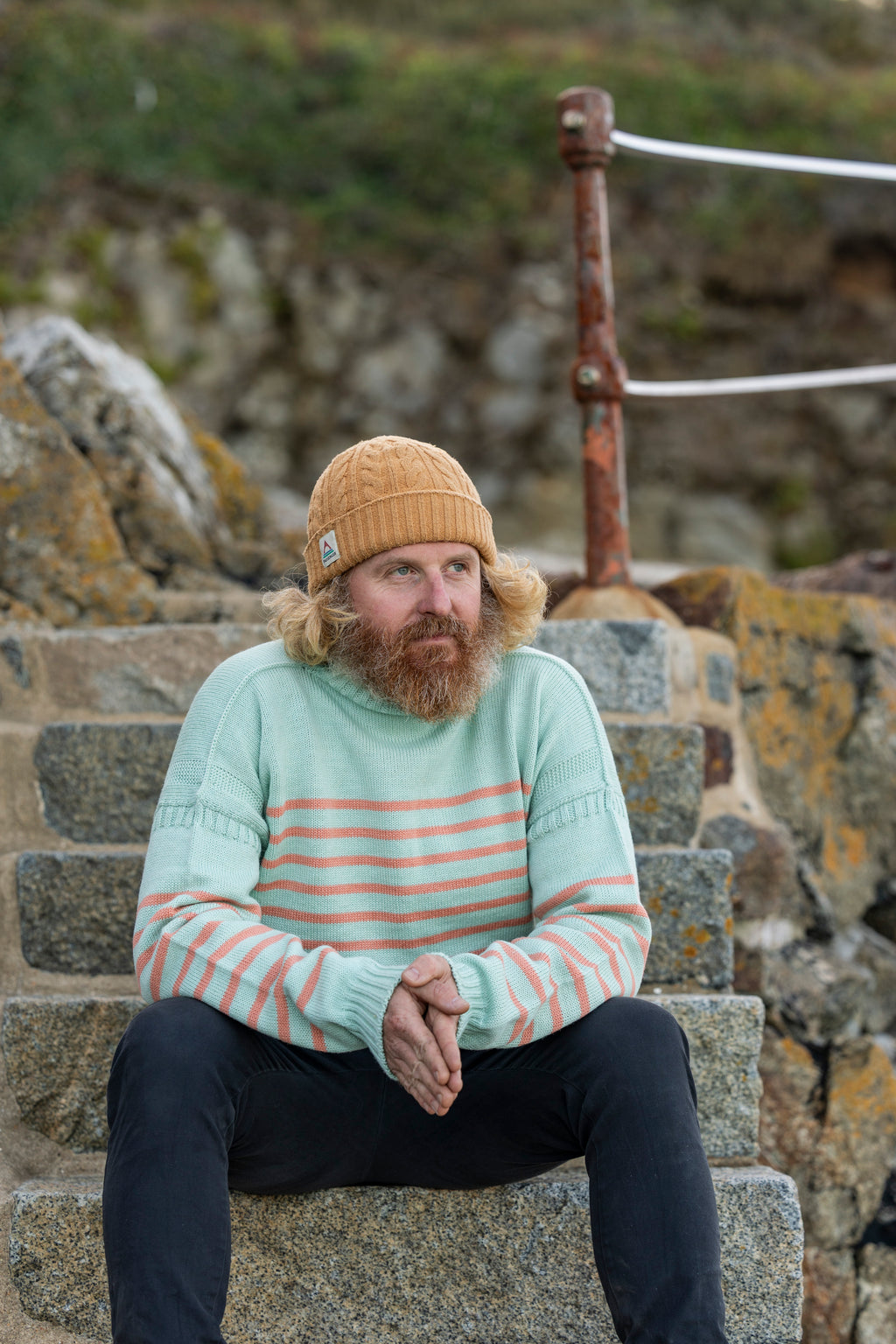 Guernsey Breton In Mint & Coral