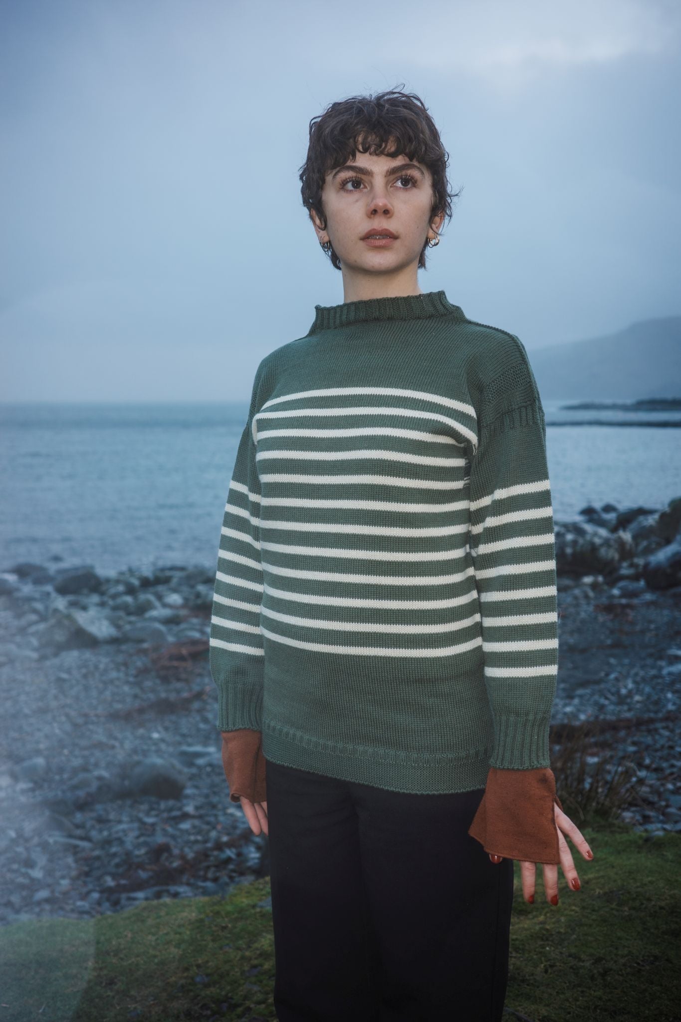Guernsey Breton In Frosted Sage & Ecru