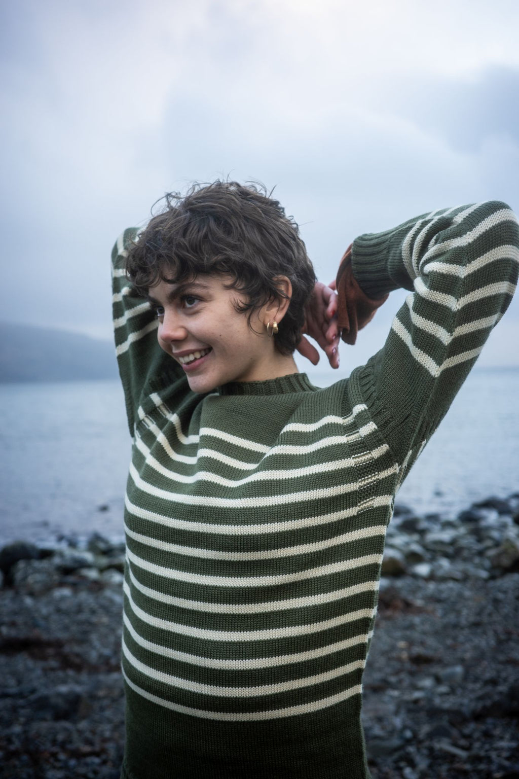 Guernsey Breton In Frosted Sage & Ecru