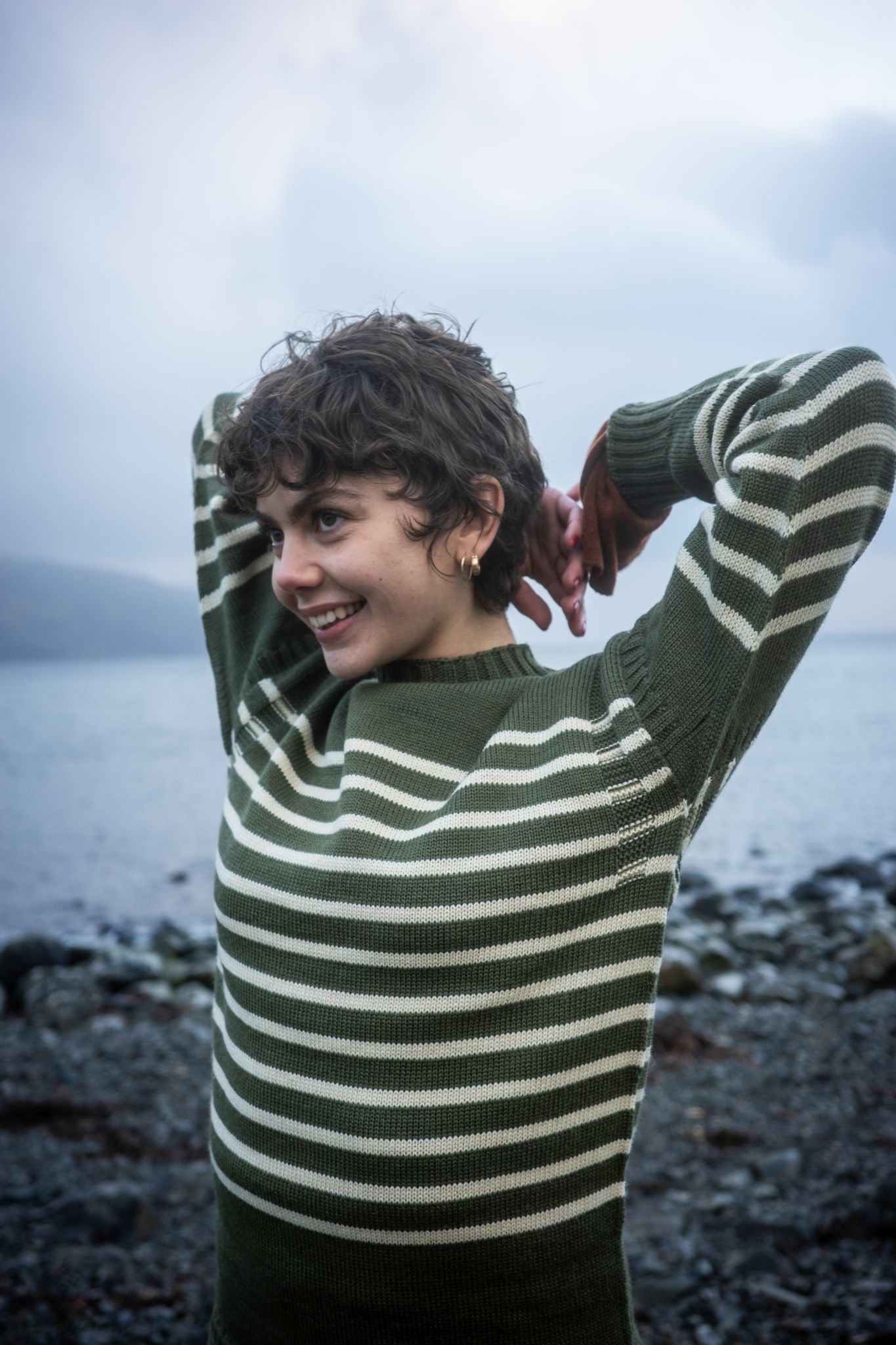 Guernsey Breton In Frosted Sage & Ecru