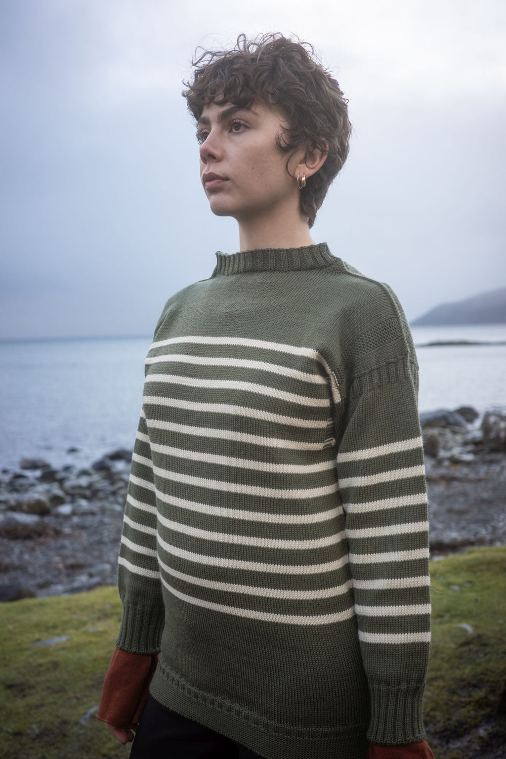 Guernsey Breton In Frosted Sage & Ecru